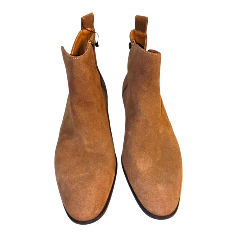 Zara Men's Tan Suede Leather Chelsea Boots Size EU 45 US 11 NEW